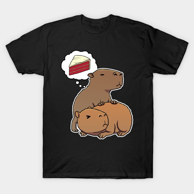 Capybara hungry for Red Velvet Cake T-Shirt by capydays